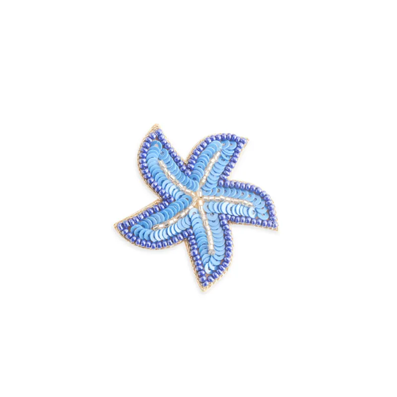 Lucky Starfish Brooch In Blue sold by Myra Bag