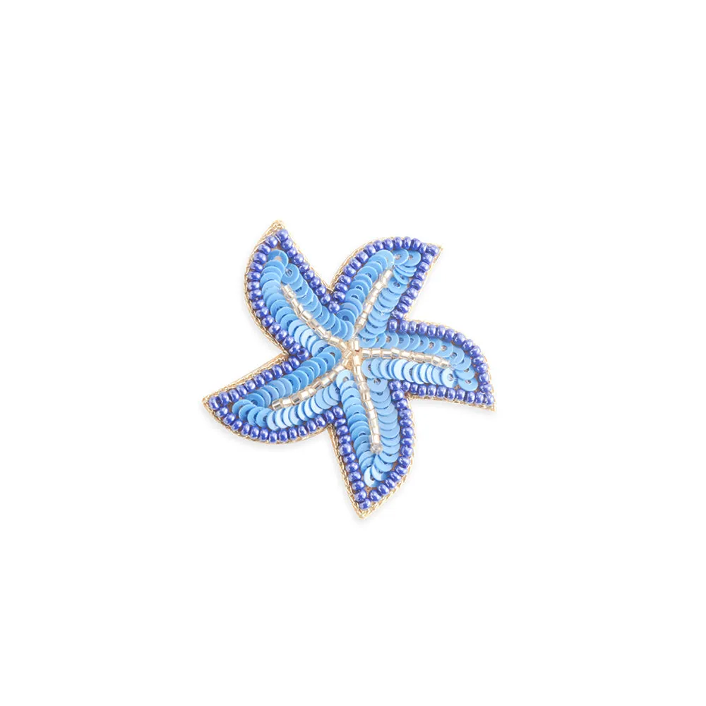 Lucky Starfish Brooch In Blue sold by Myra Bag