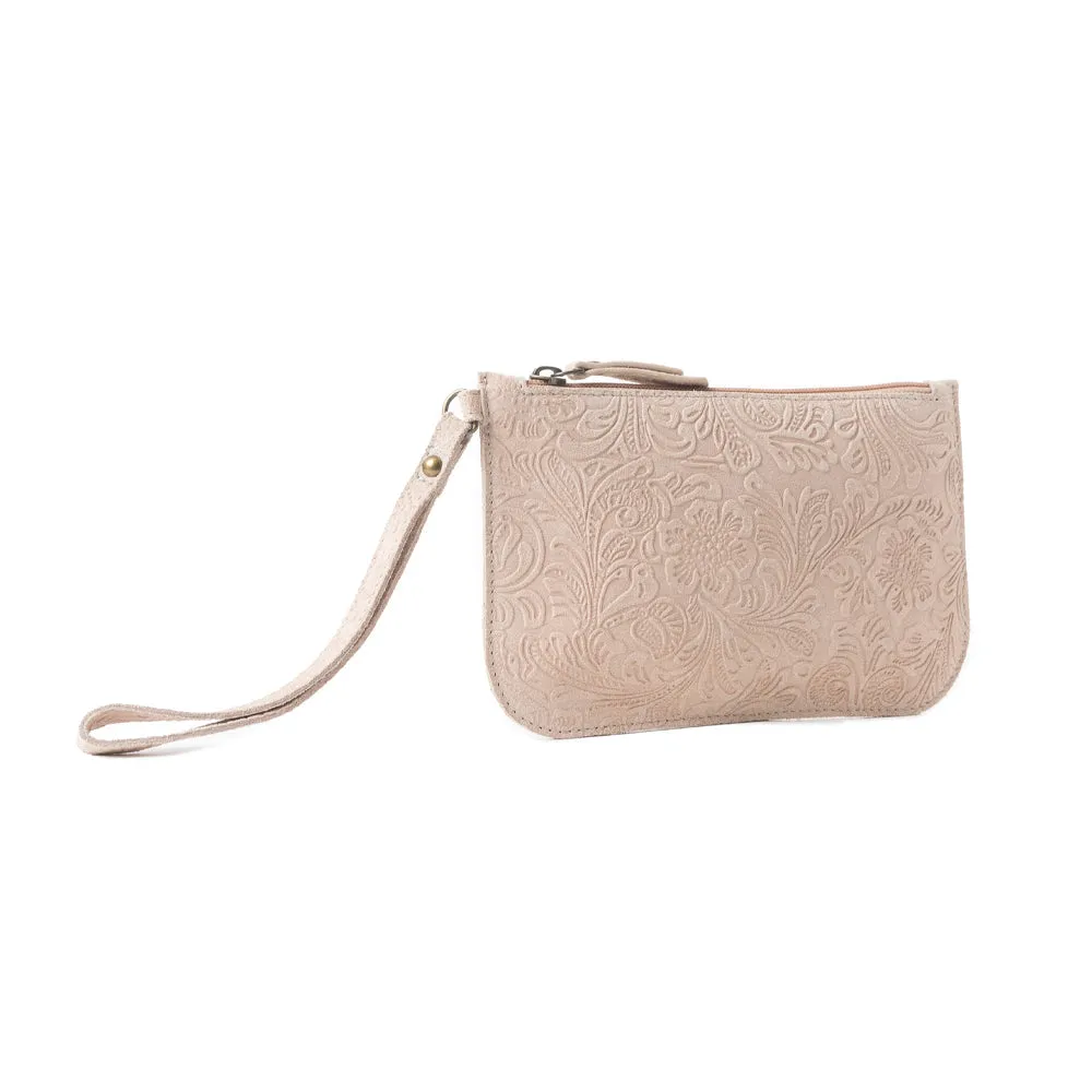 Heritage Scroll Clutch Bag In Beige sold by Myra Bag product image thumbnail 2