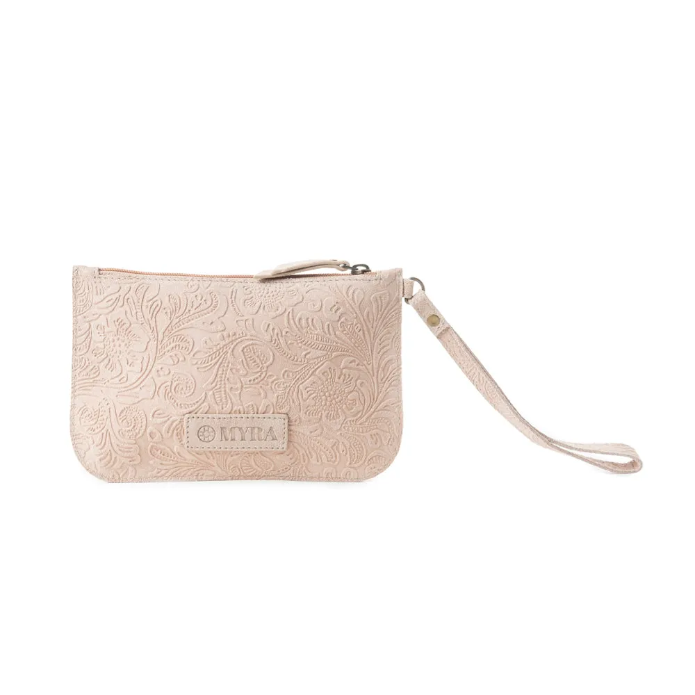 Heritage Scroll Clutch Bag In Beige sold by Myra Bag product image thumbnail 3
