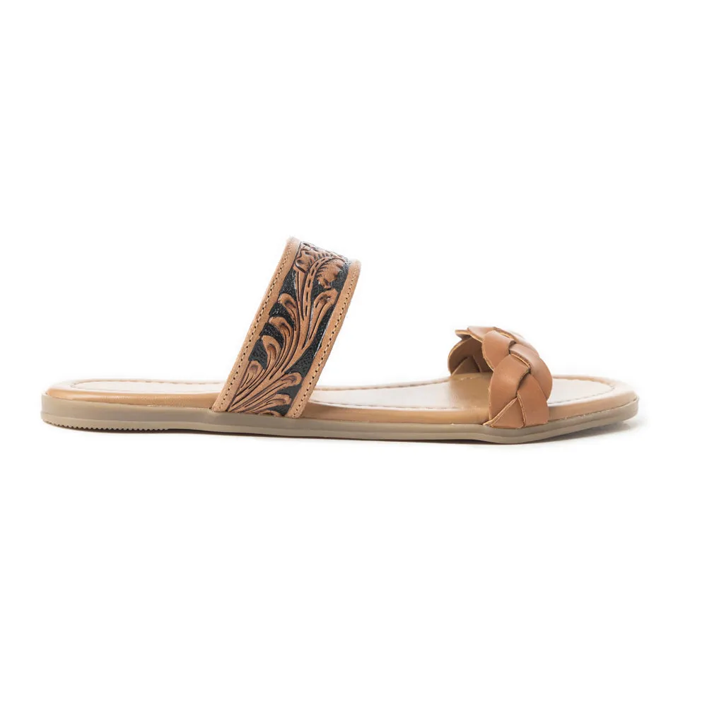 Diamond Ridge Sandals In Black and Brown sold by Myra Bag