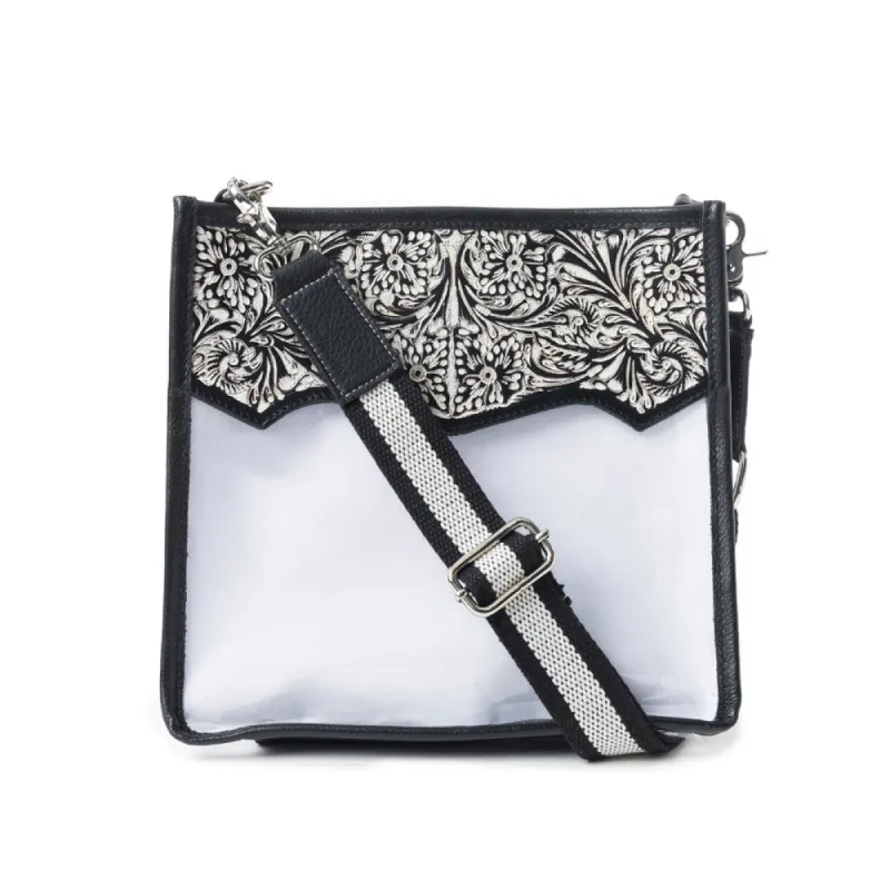 Pearlton Prairie Clear Bag In Black and White sold by Myra Bag