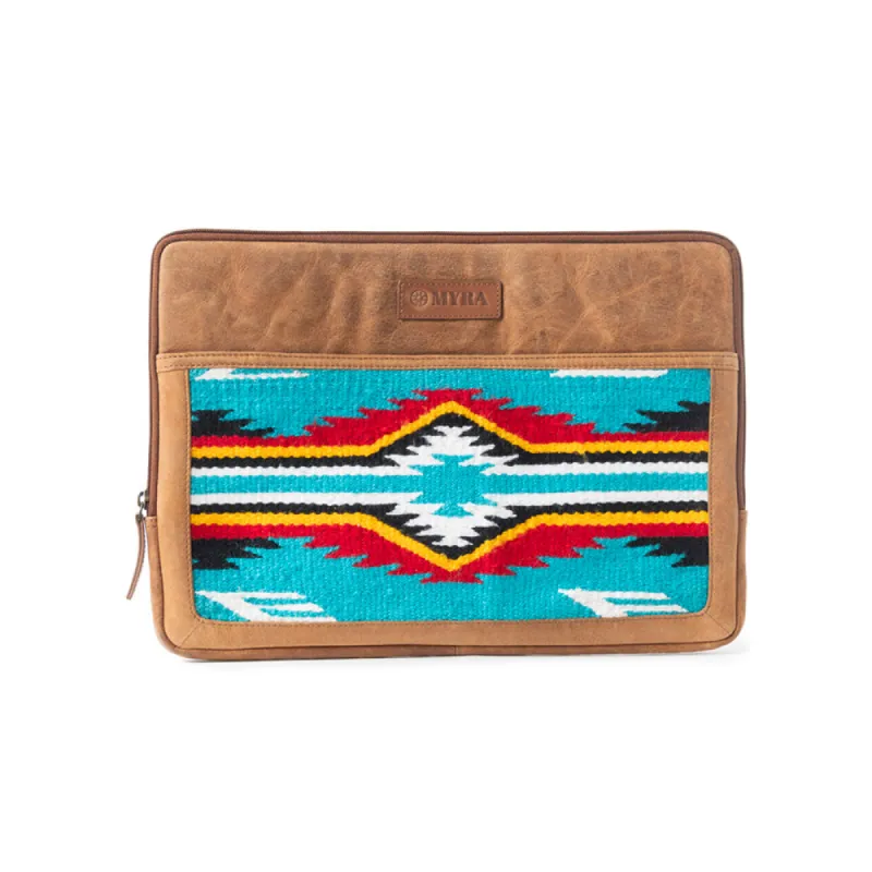 Minerva Prairie Laptop Case In Blue And Brown sold by Myra Bag