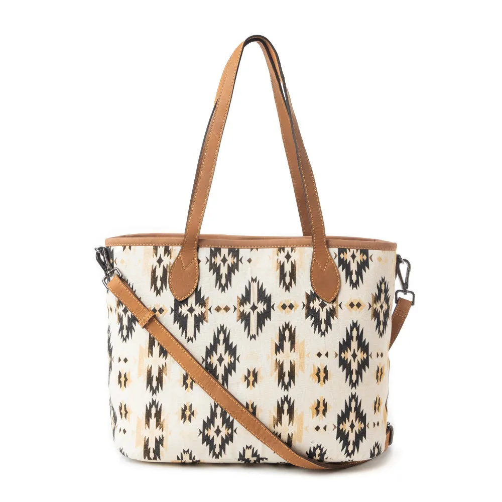Desert Sky Star Tote Bag In Off White and Black sold by Myra Bag
