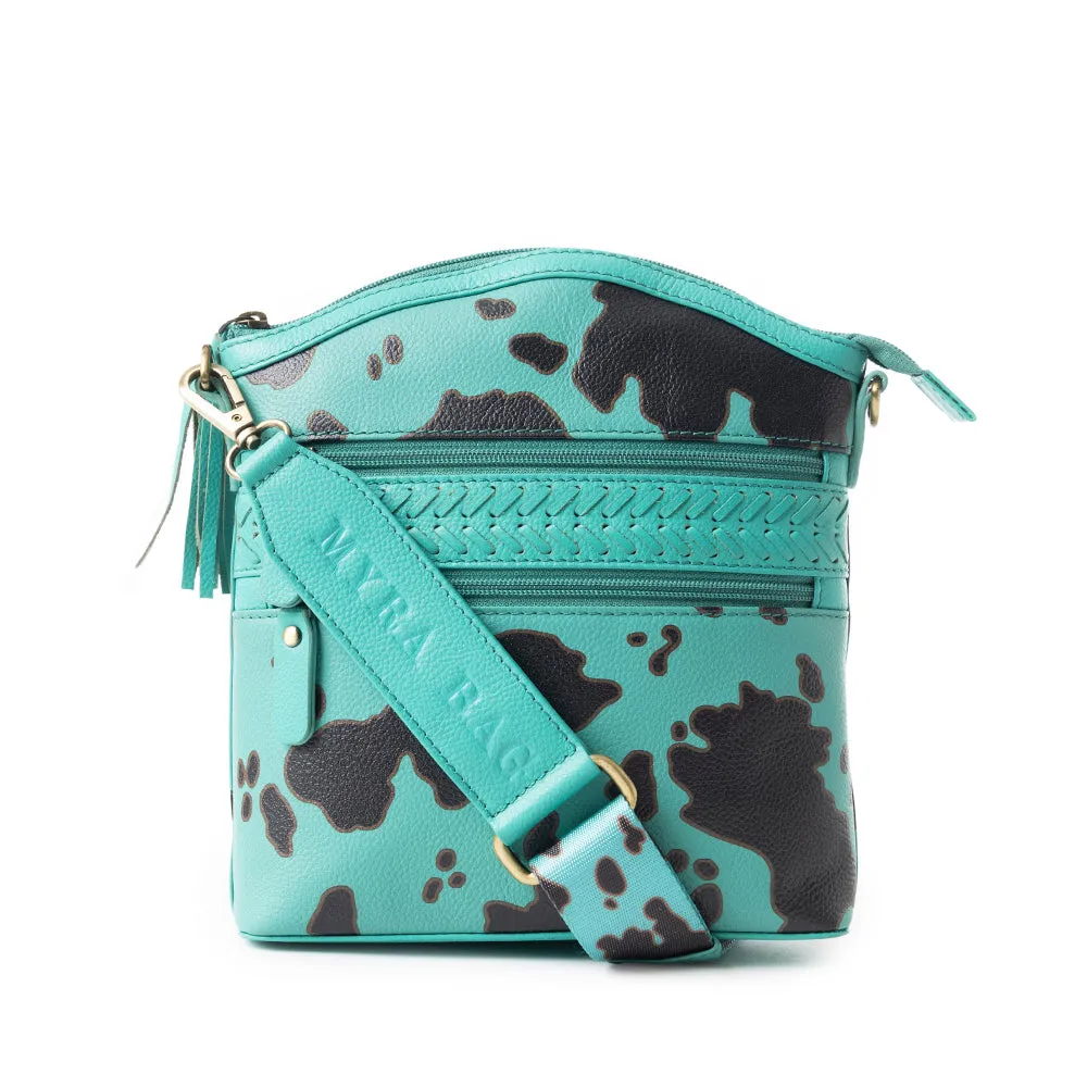 Prairie Sage Spotted Shoulder Bag In Turquoise sold by Myra Bag