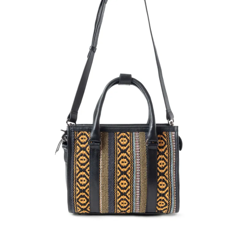 Nuevas Vistas Crossbody Bag In Black and Yellow sold by Myra Bag