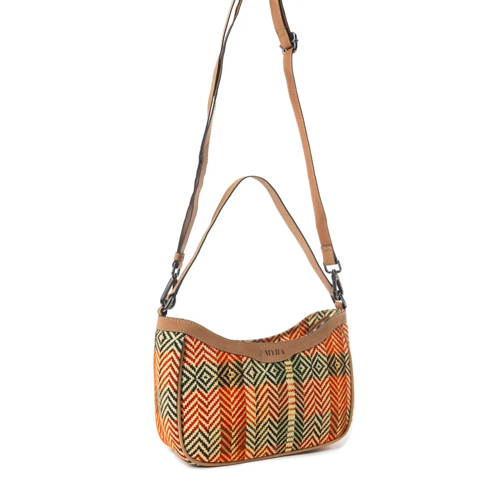 Harvest Chevron Crossbody Bag In Orange sold by Myra Bag product image thumbnail 4