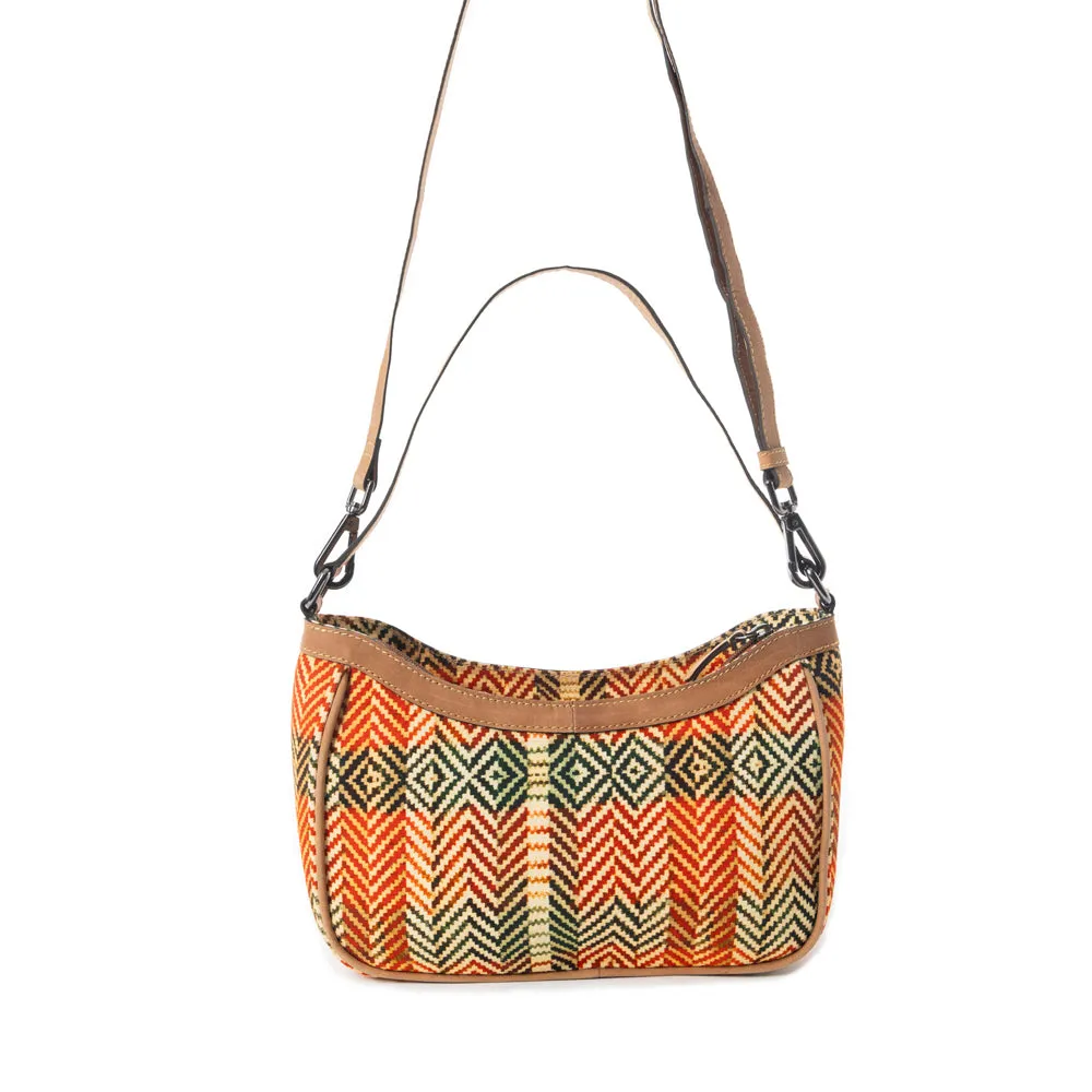 Harvest Chevron Crossbody Bag In Orange sold by Myra Bag