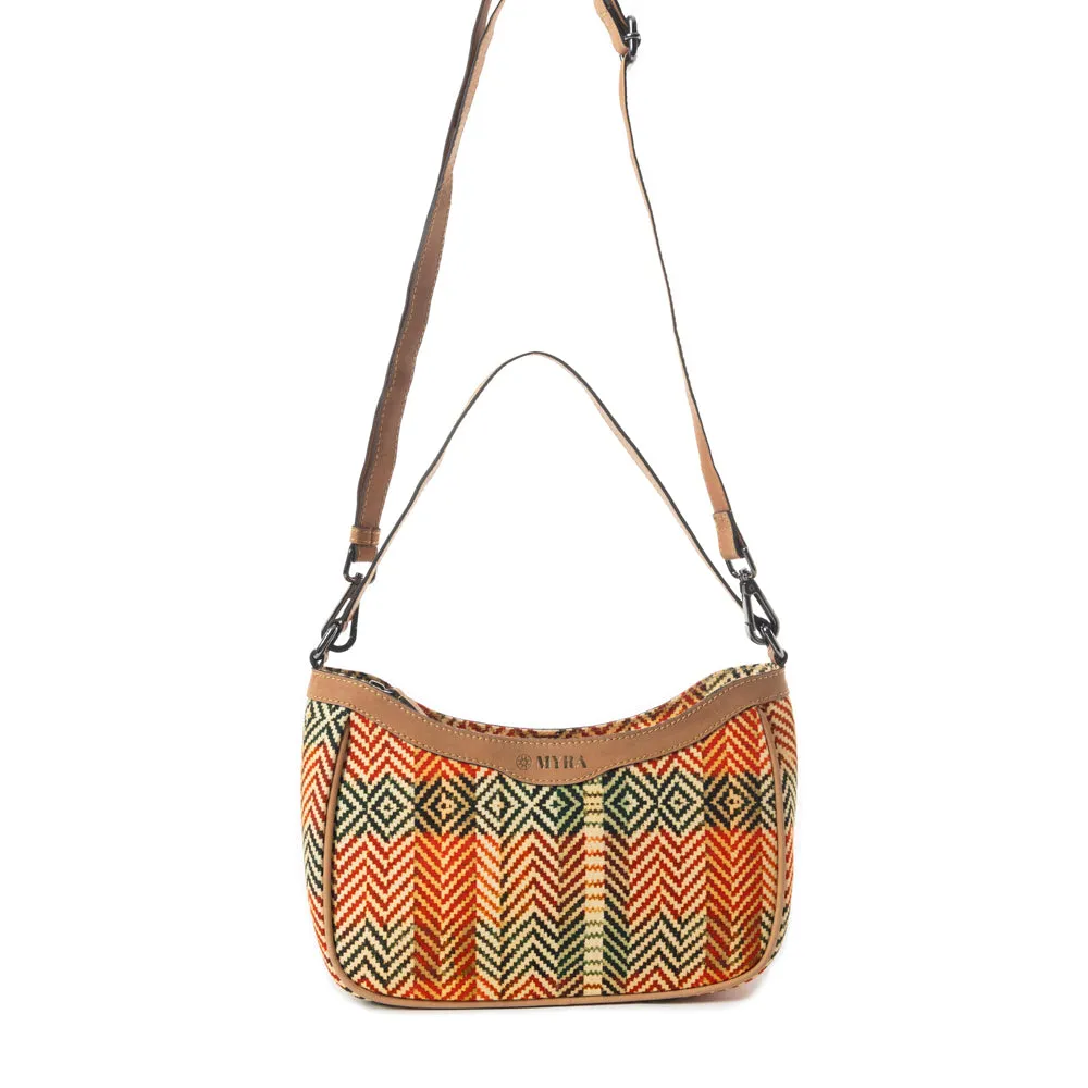 Harvest Chevron Crossbody Bag In Orange sold by Myra Bag product image thumbnail 3