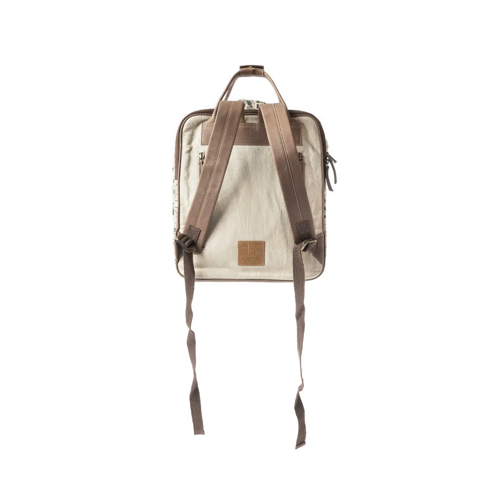 Grasslands Meadow Backpack In Green and Off White sold by Myra Bag product image thumbnail 3