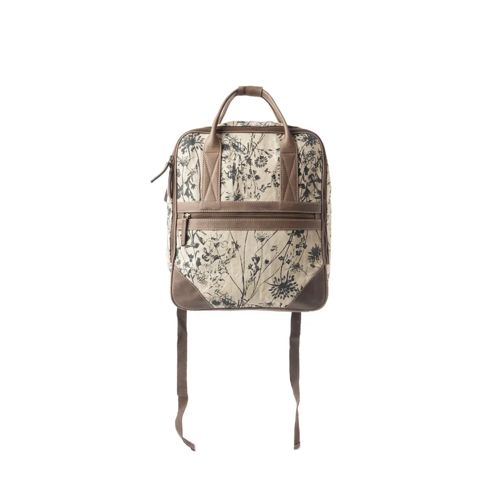 Grasslands Meadow Backpack In Green and Off White sold by Myra Bag