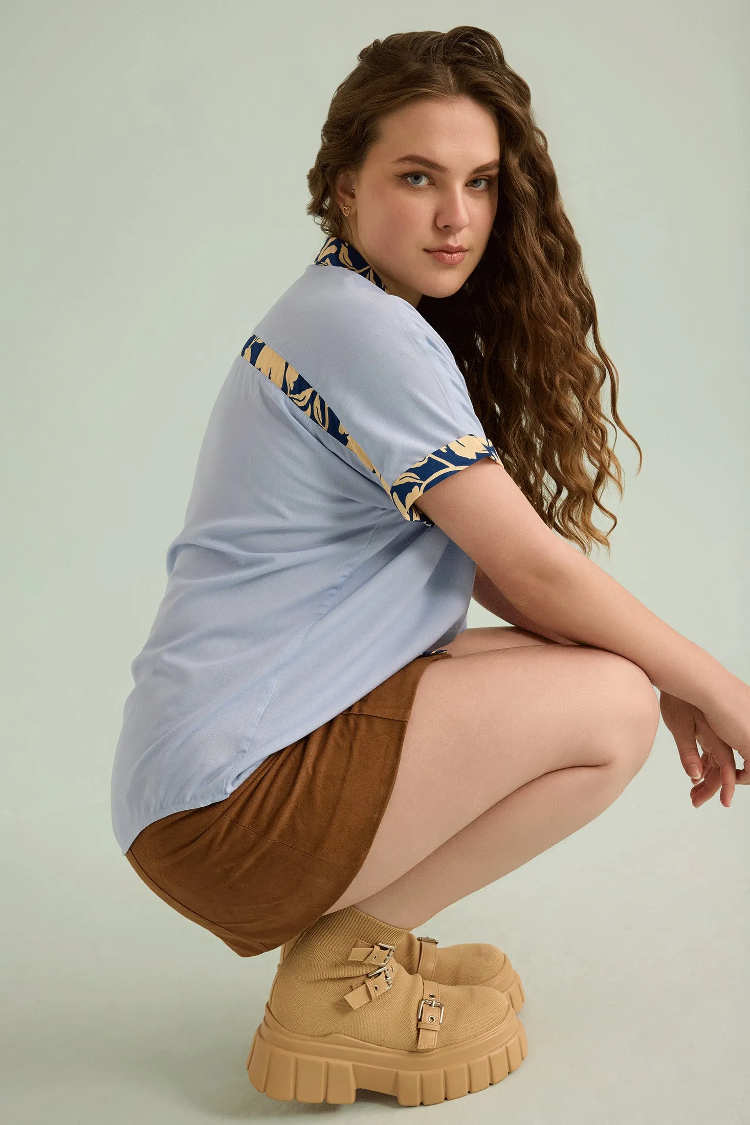 Amber's Place Shirt In Blue sold by Myra Bag product image thumbnail 3