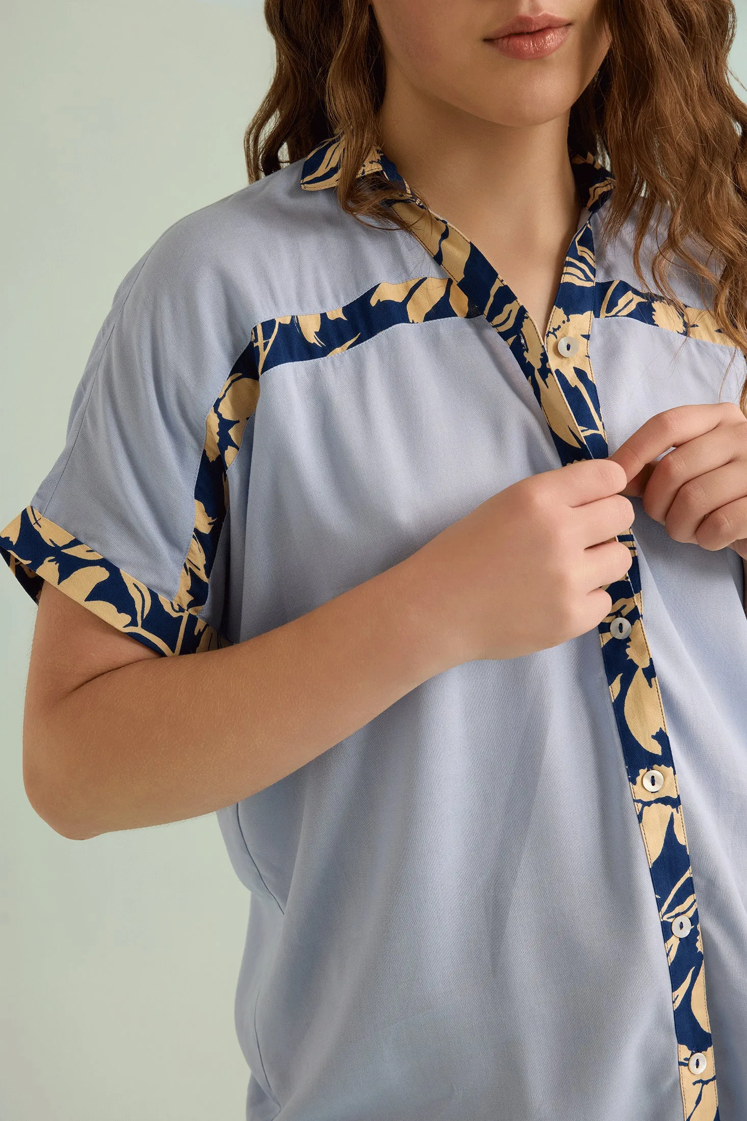 Amber's Place Shirt In Blue sold by Myra Bag product image thumbnail 4