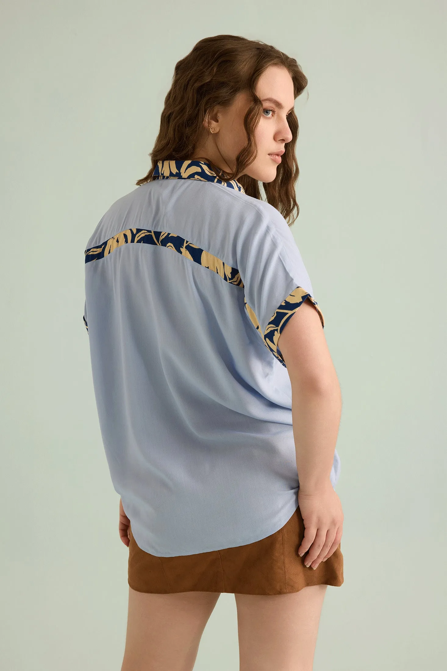 Amber's Place Shirt In Blue sold by Myra Bag product image thumbnail 5