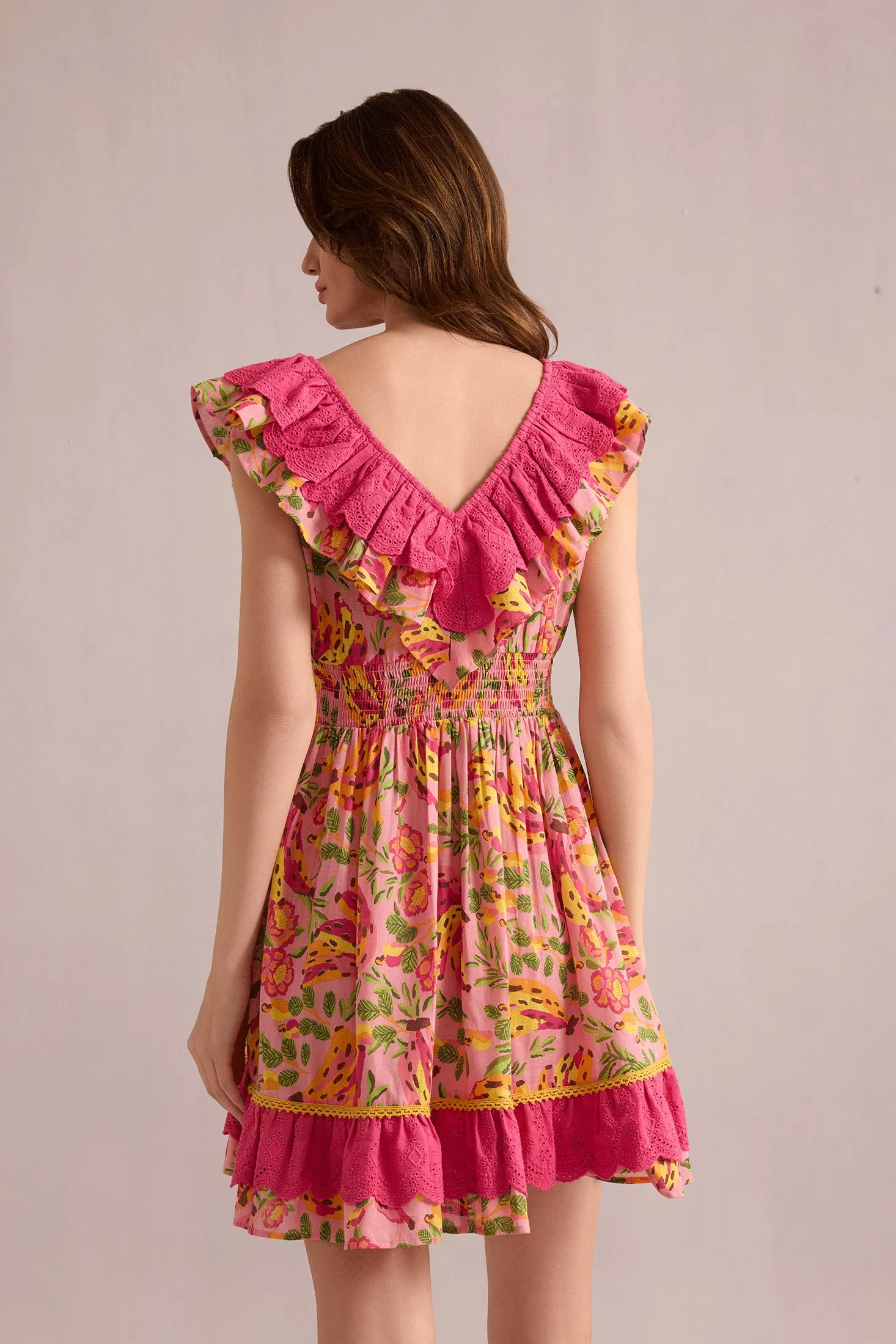 My Lush Oasis Empire Waist Dress Pink and Peach sold by Myra Bag product image thumbnail 5