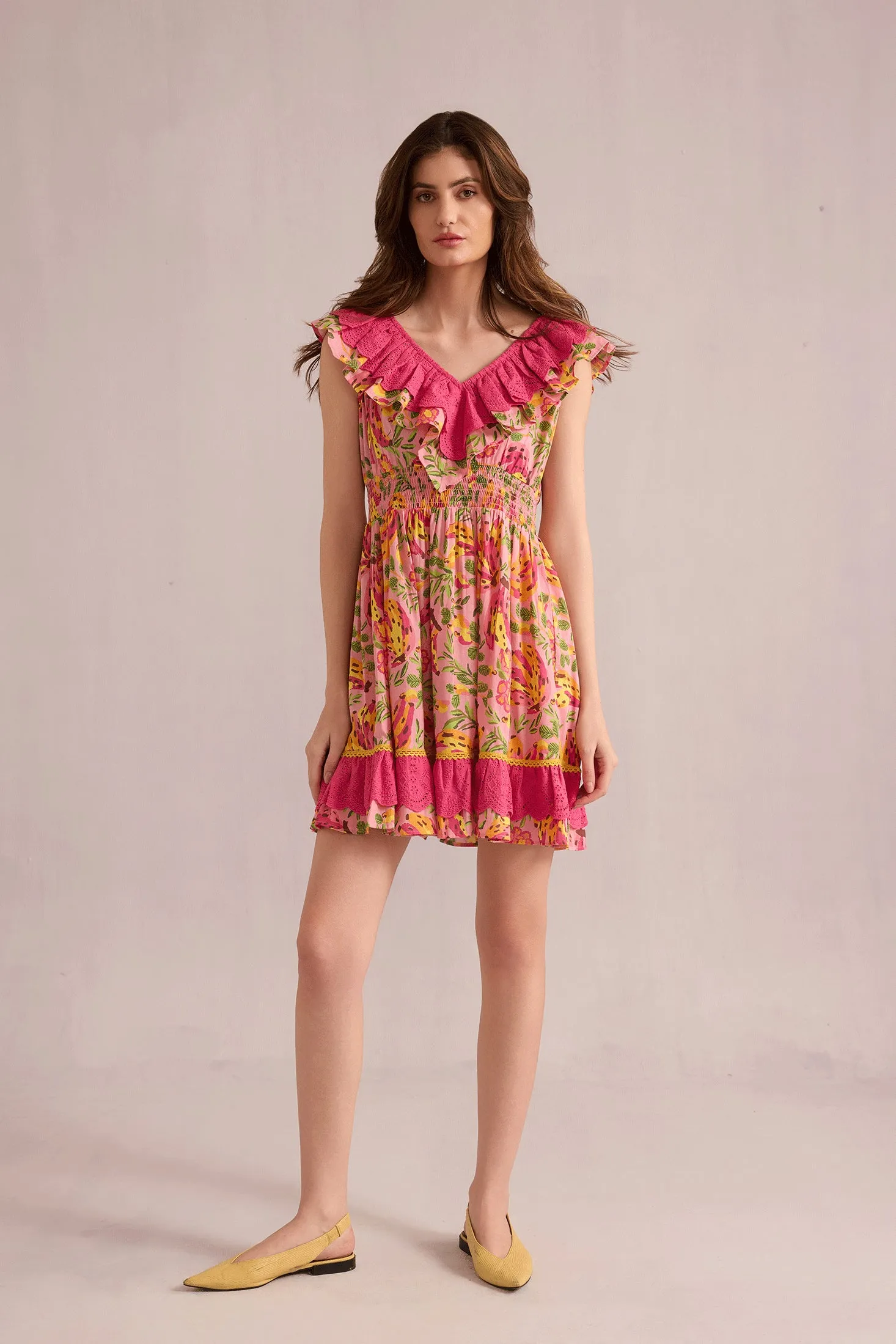 My Lush Oasis Empire Waist Dress Pink and Peach sold by Myra Bag