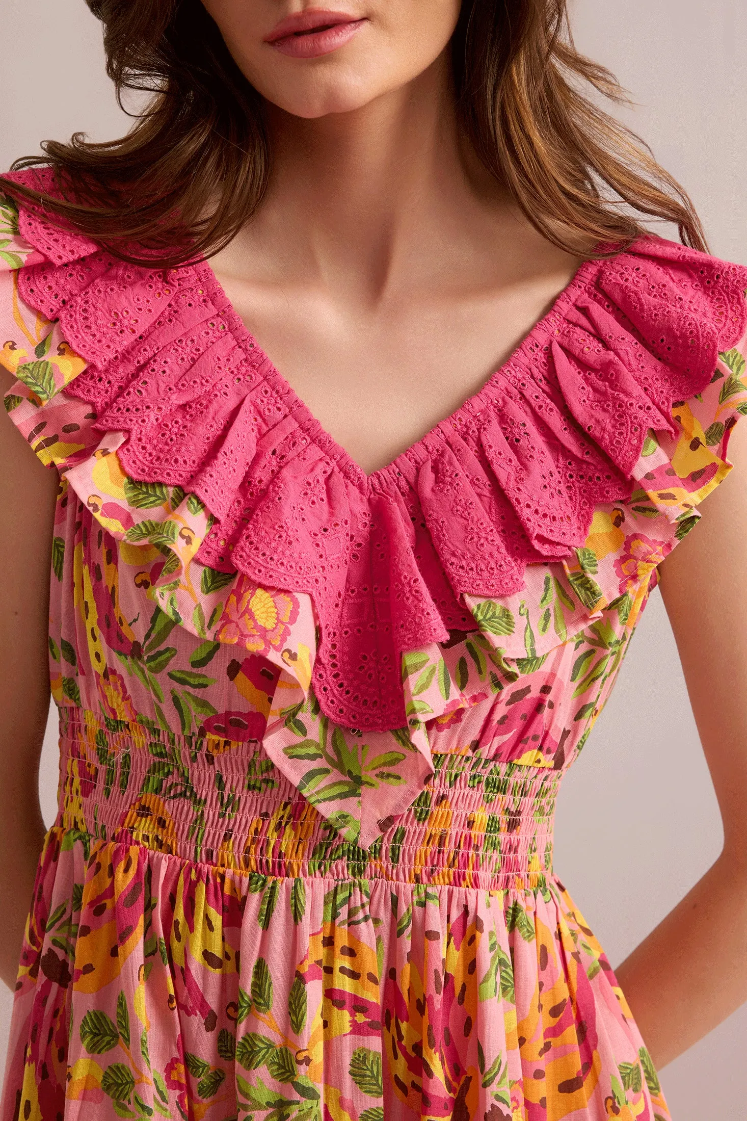 My Lush Oasis Empire Waist Dress Pink and Peach sold by Myra Bag product image thumbnail 4