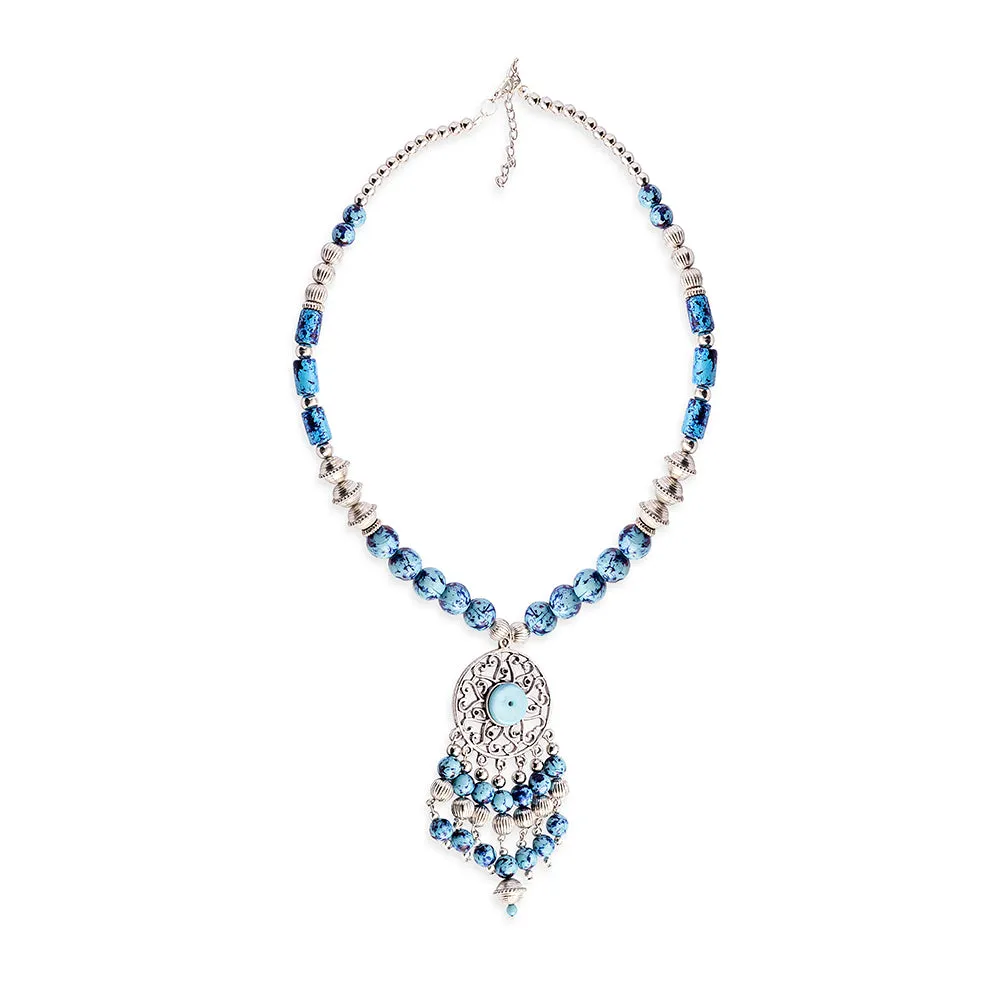 Luxi Concho Necklace In Blue sold by Myra Bag product image thumbnail 2