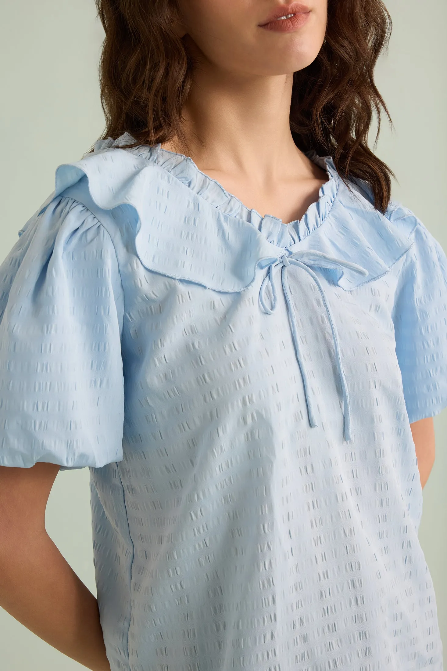 Layla Golden Top In Blue sold by Myra Bag