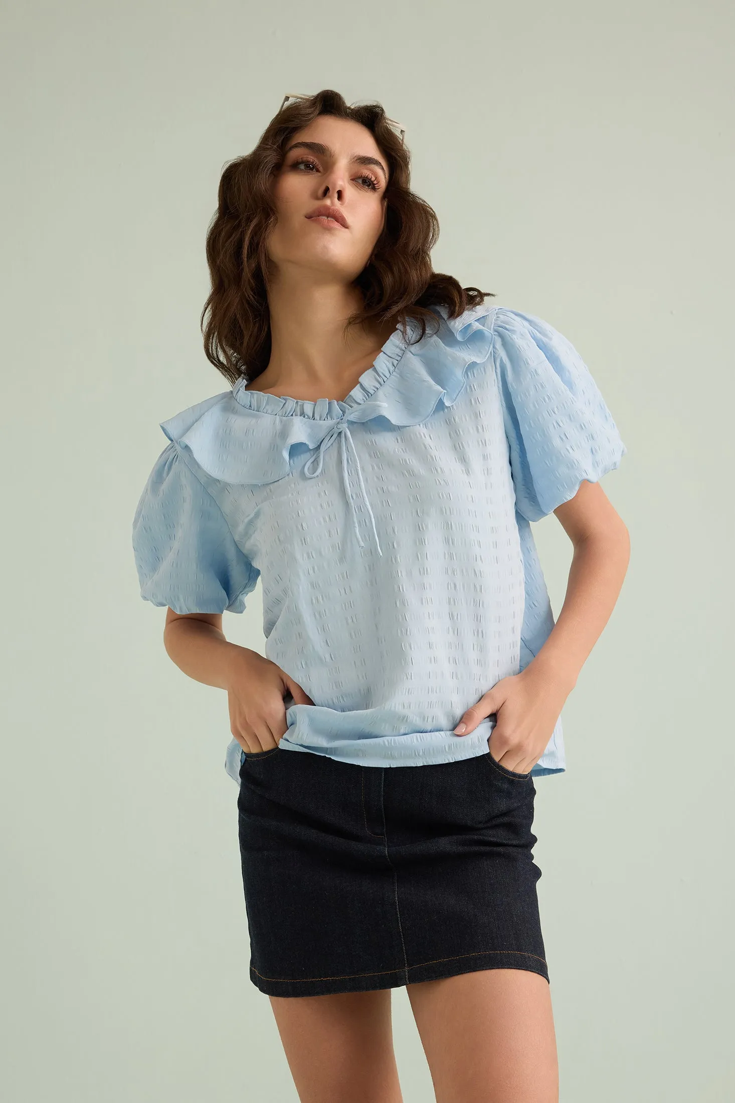 Layla Golden Top In Blue sold by Myra Bag product image thumbnail 2