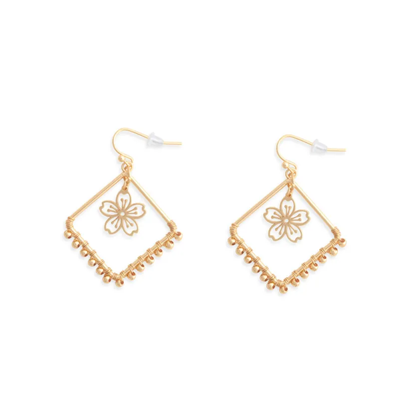 Flora Dainty Earrings In Gold sold by Myra Bag