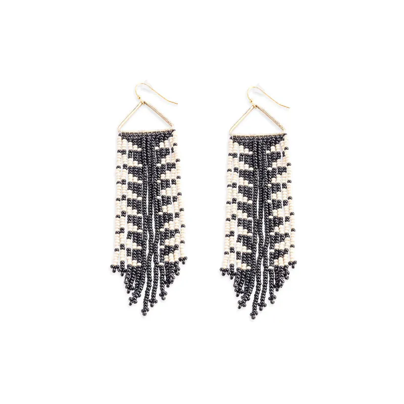 Luce en Luce Beaded Earrings In Black And White sold by Myra Bag