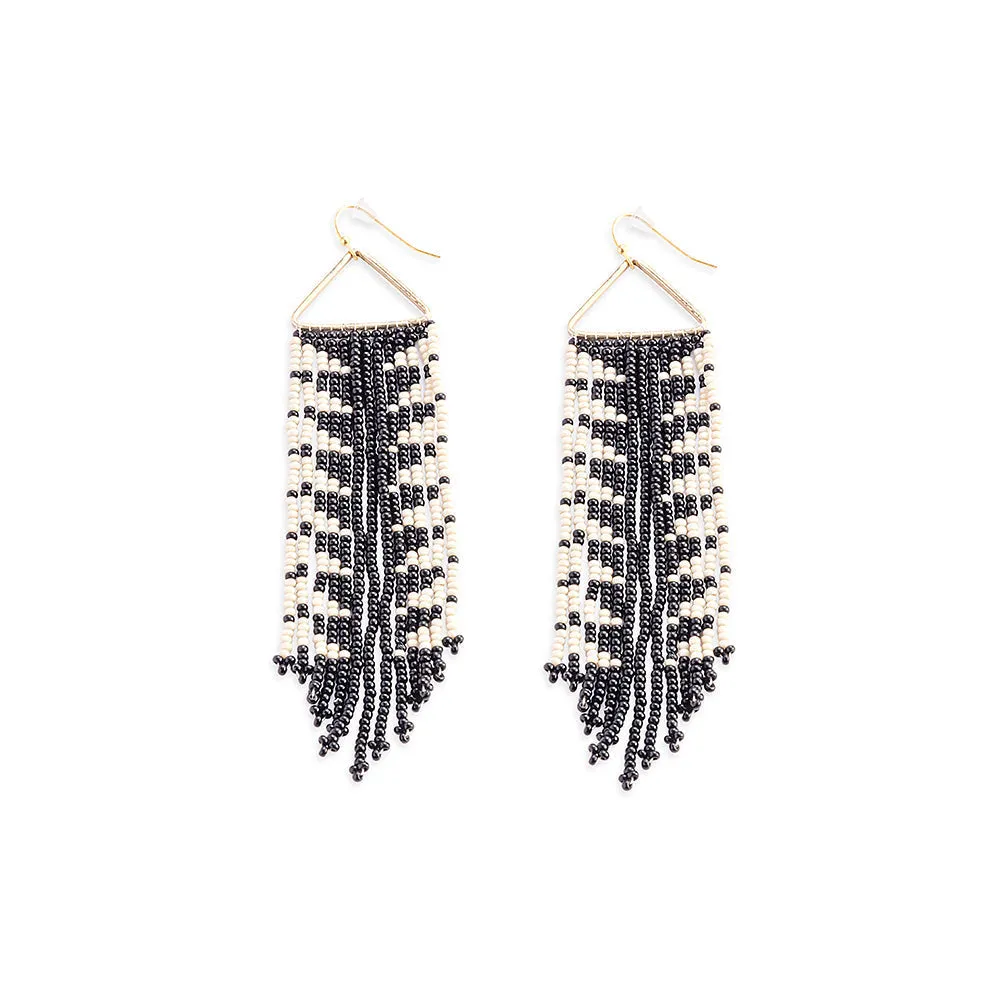 Luce en Luce Beaded Earrings In Black And White sold by Myra Bag