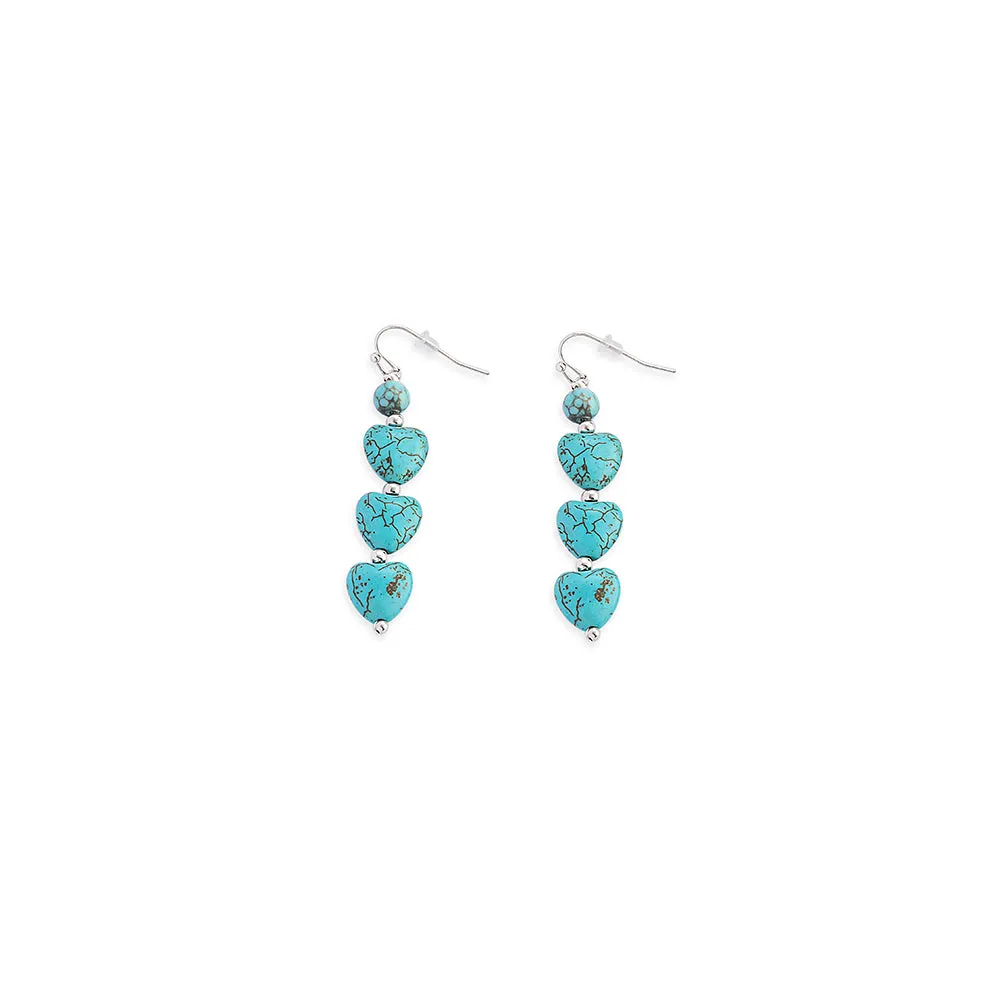 Flowing Hearts Earrings In Blue sold by Myra Bag