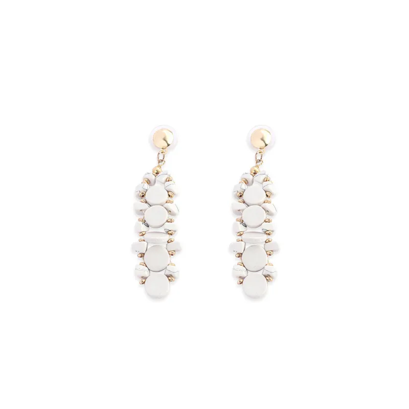 Seraphah Dimensional Earrings In White sold by Myra Bag