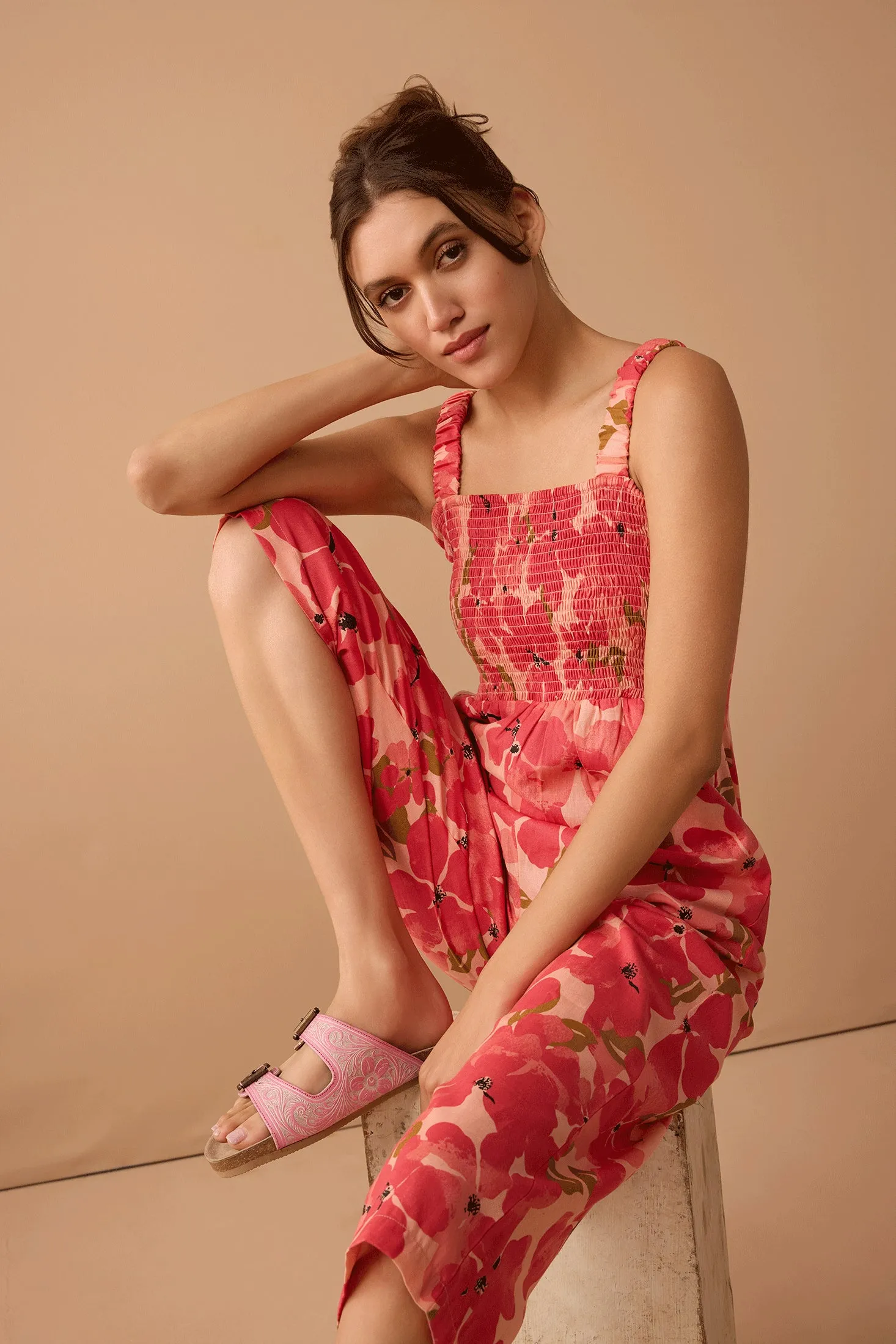 Danielle's Delight Floral Jumper In Red sold by Myra Bag product image thumbnail 4