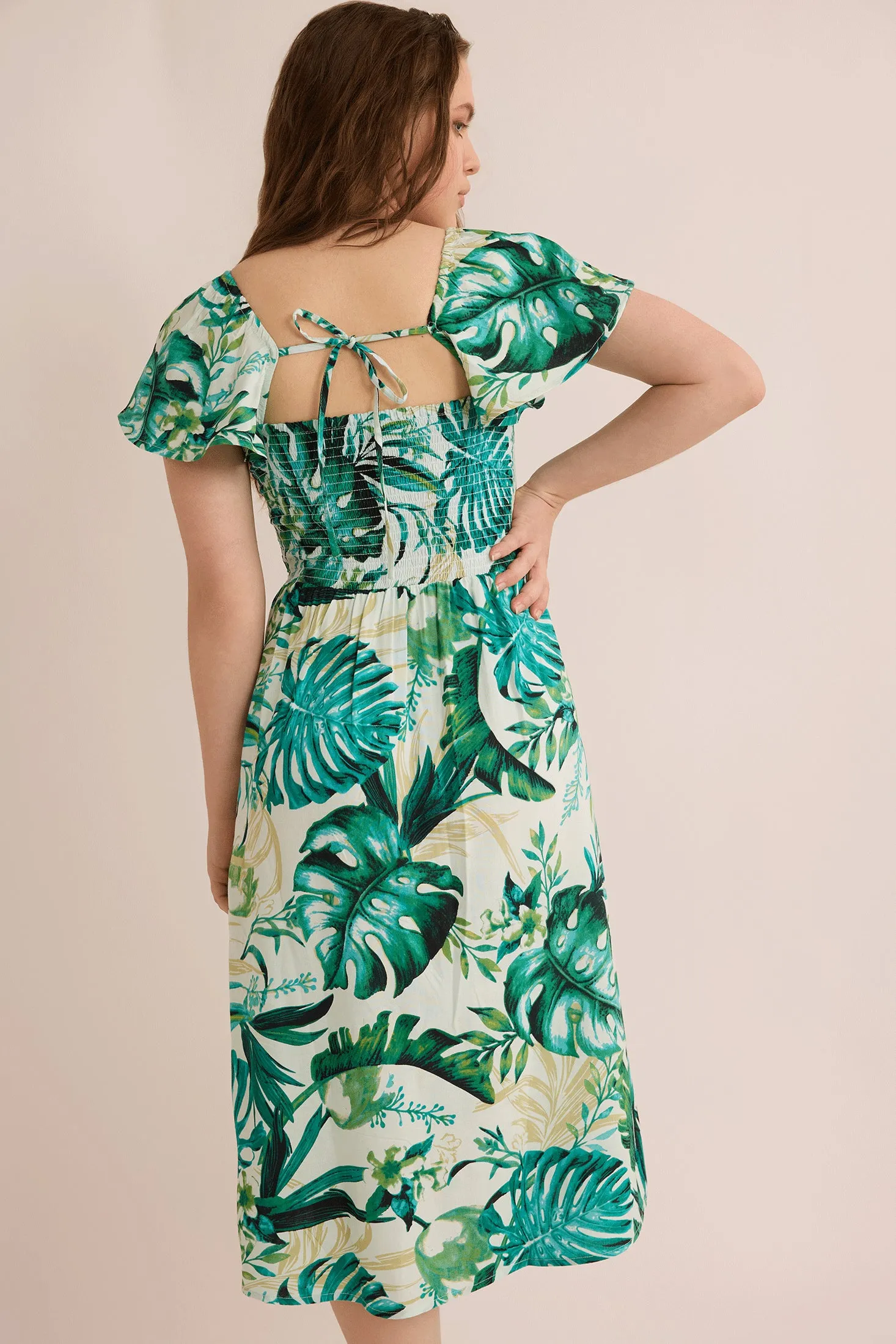 Andrea's Adventure Empire Waist Dress In Turquoise sold by Myra Bag product image thumbnail 5