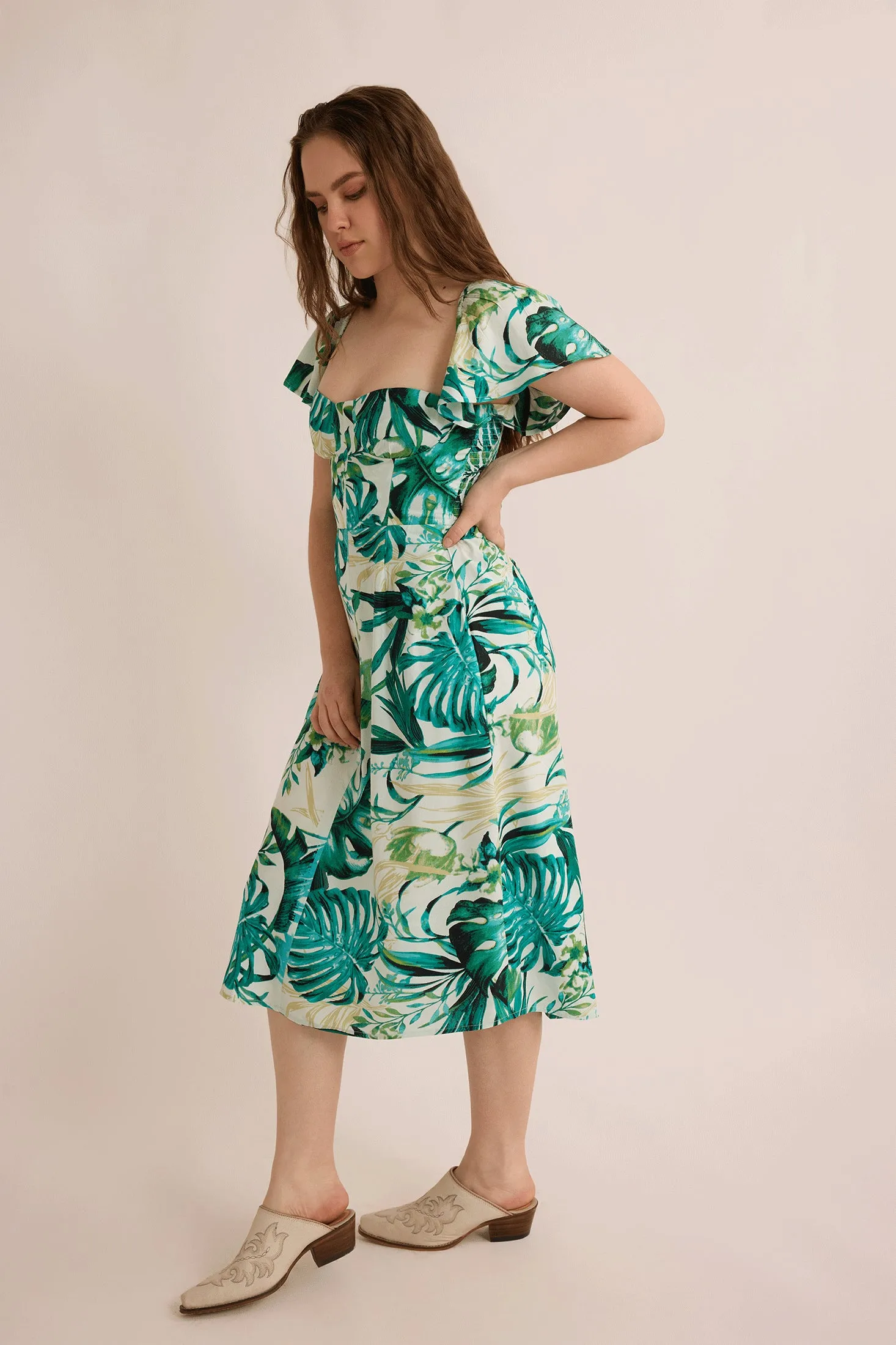 Andrea's Adventure Empire Waist Dress In Turquoise sold by Myra Bag product image thumbnail 2