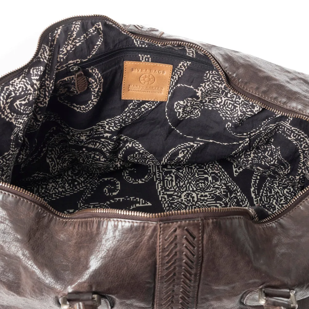 Prairie Wrangler Duffel In Dark Brown sold by Myra Bag product image thumbnail 4