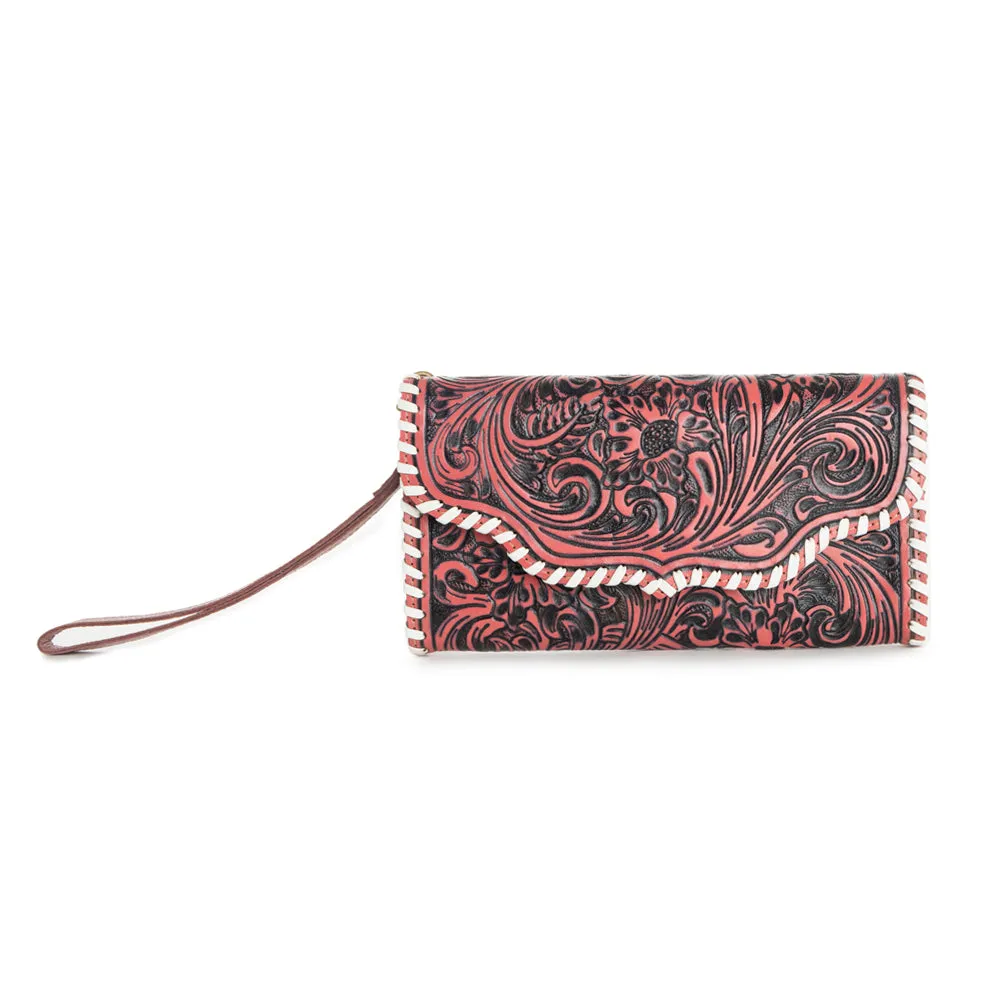 Desert Roses Wallet in Crimson In Pink sold by Myra Bag