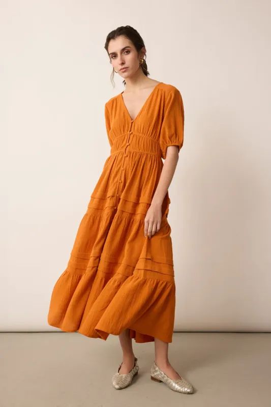 Bessica's Dream Shirt Dress In Orange sold by Myra Bag