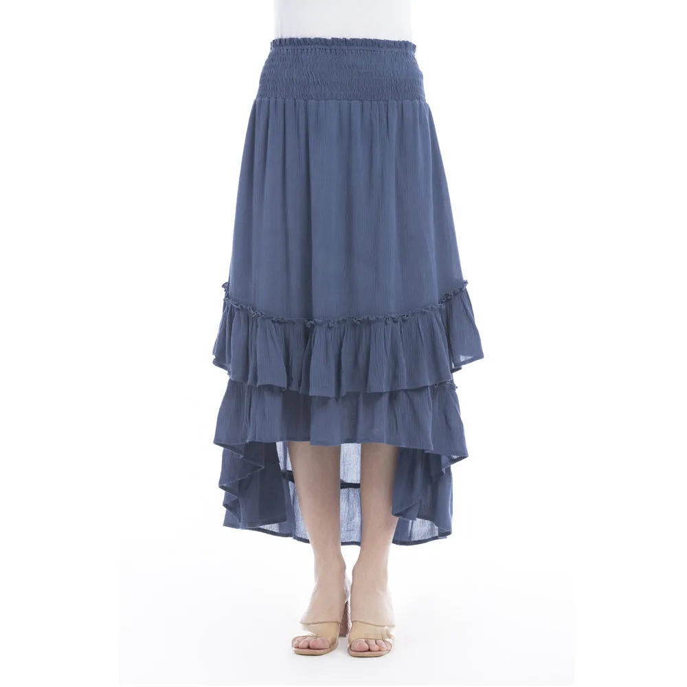Kylie Ruffled Denim Tone Skirt sold by Myra Bag product image thumbnail 4