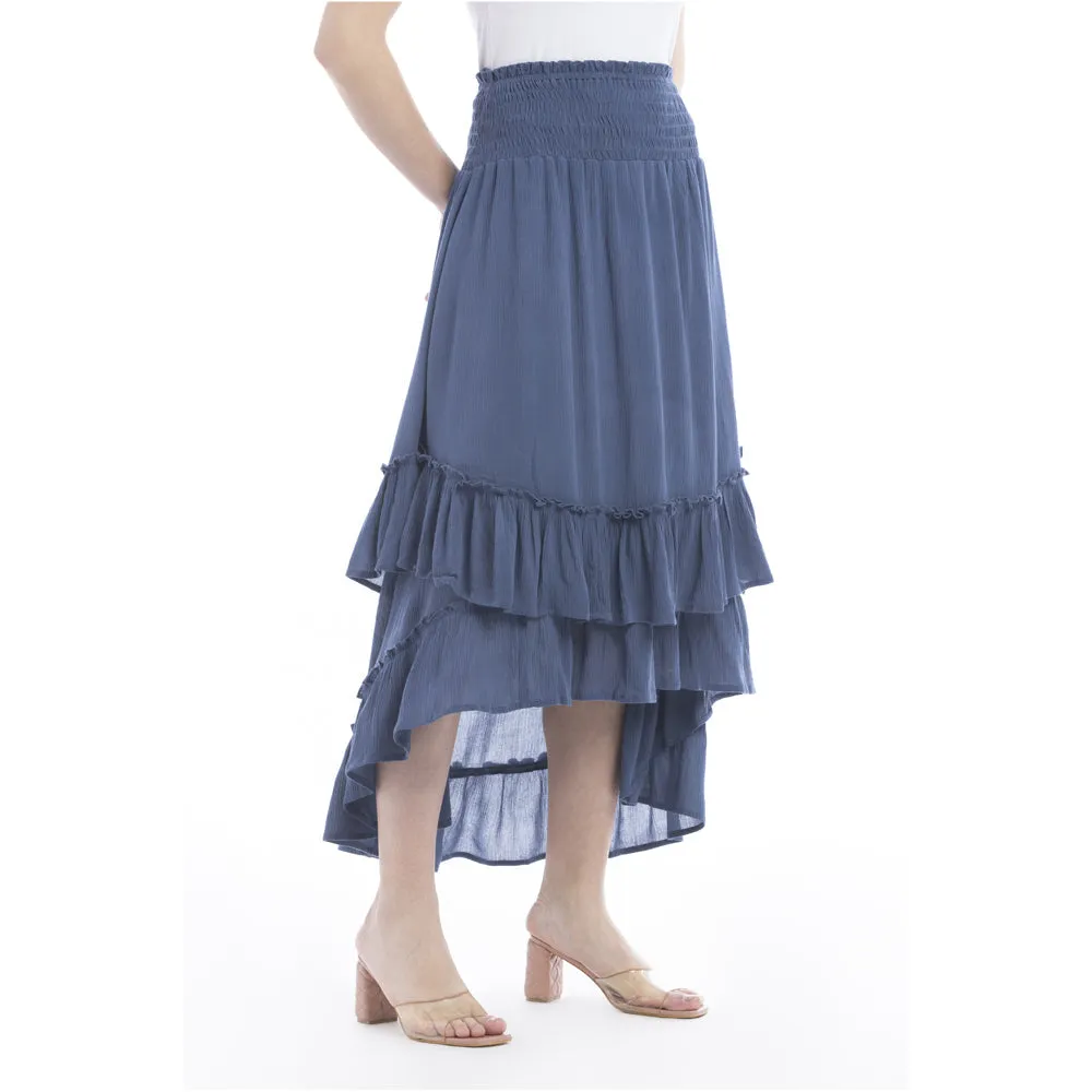 Kylie Ruffled Denim Tone Skirt sold by Myra Bag product image thumbnail 3