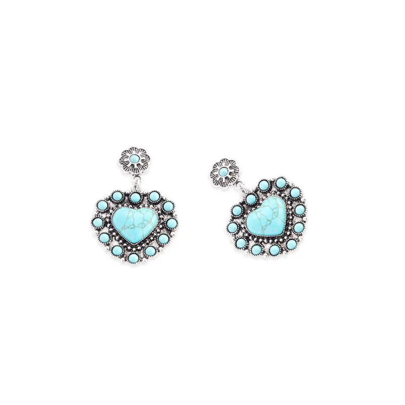 Placid Heart Earrings In Blue sold by Myra Bag