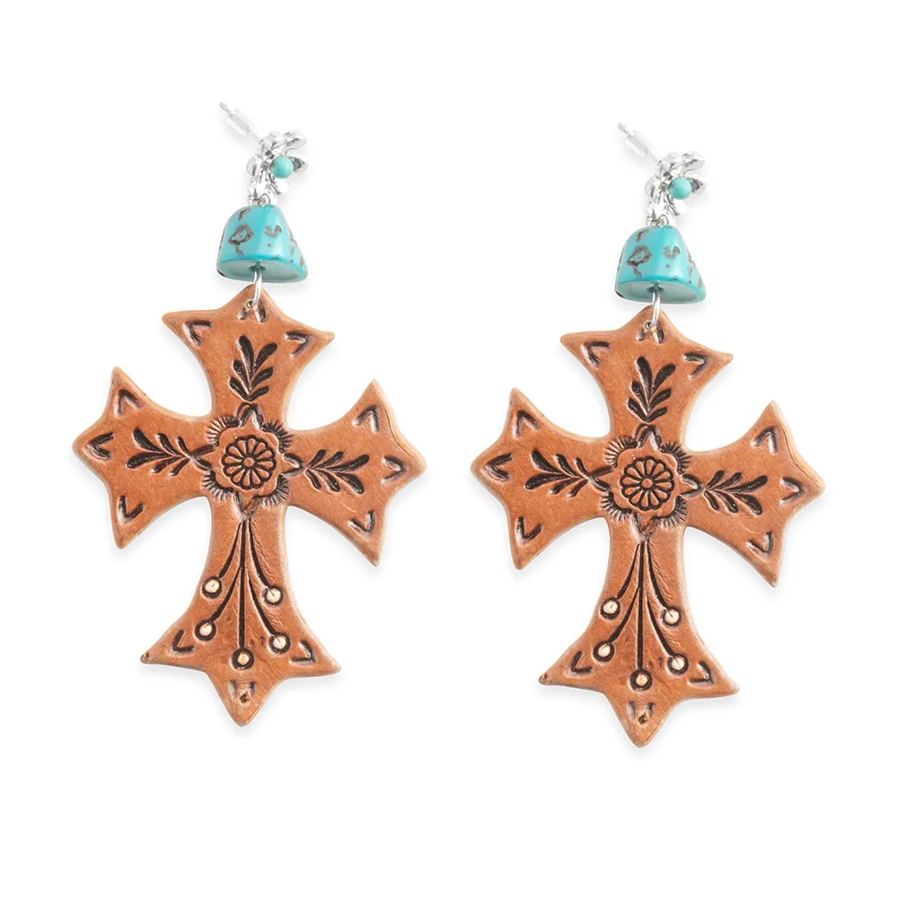 Cross of Glory Earrings In Brown sold by Myra Bag product image thumbnail 2