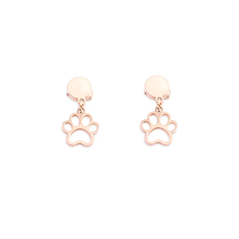 Amore d'Janet Paw Print Earrings In Peach sold by Myra Bag