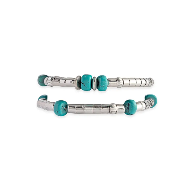 Silver Fire Bracelet In Blue sold by Myra Bag