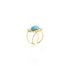 Marissa's Charm Ring In Golden and Turquoise sold by Myra Bag