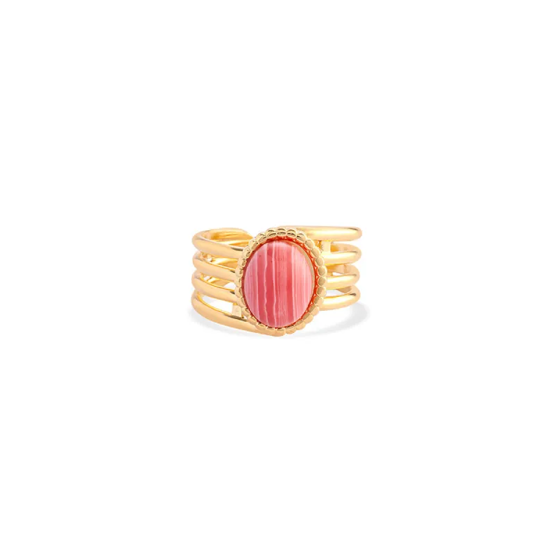 Eight Band Ring In Golden and Red sold by Myra Bag