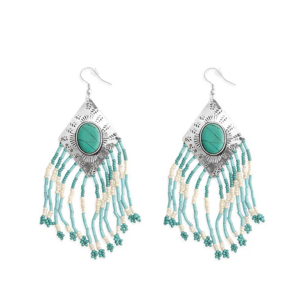Streaming Starlight Beaded Earrings In Sky Blue sold by Myra Bag