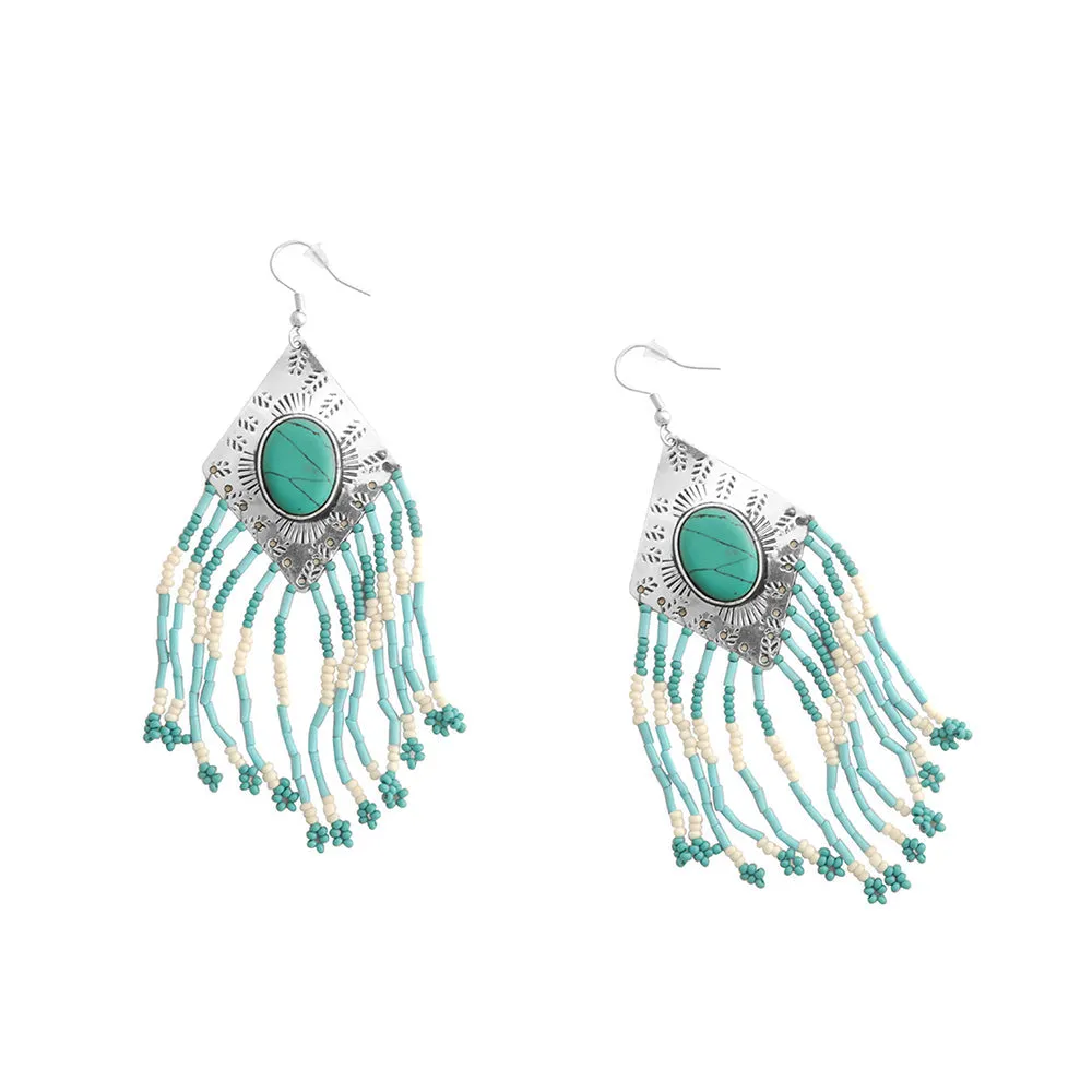 Streaming Starlight Beaded Earrings In Sky Blue sold by Myra Bag product image thumbnail 2