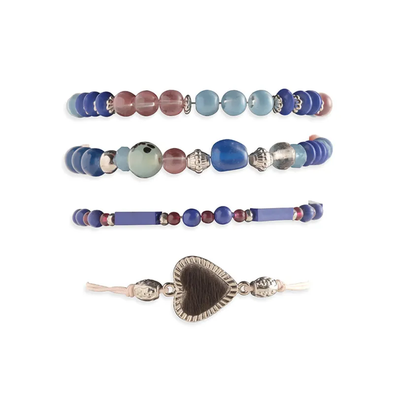 Heart of Midnight Stacked Bracelet sold by Myra Bag