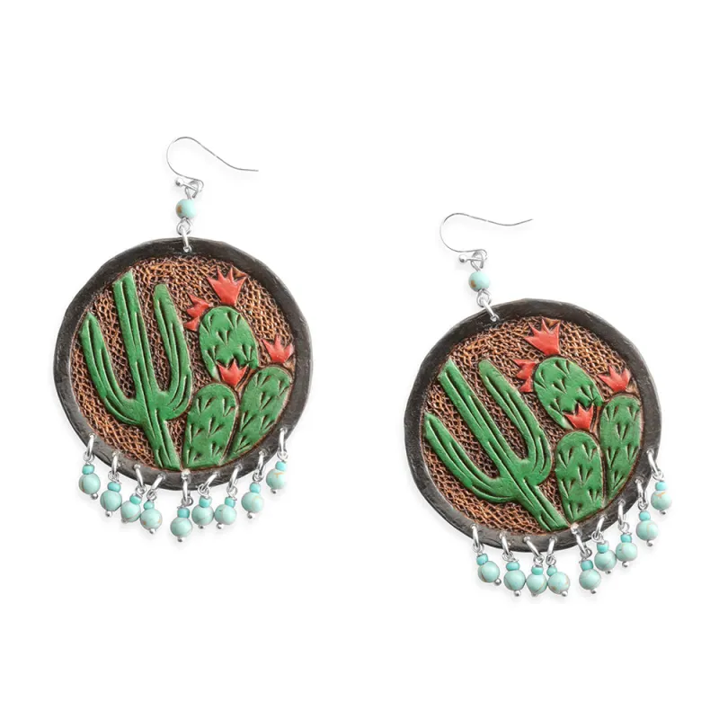 Prairie Pricklies Earrings In Green sold by Myra Bag