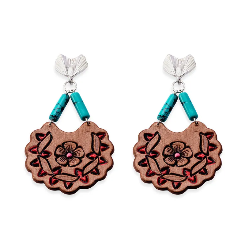 Mesa Magnolia Earrings In Brown sold by Myra Bag