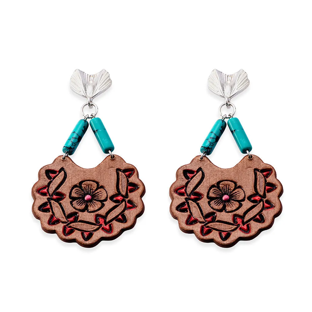 Mesa Magnolia Earrings In Brown sold by Myra Bag