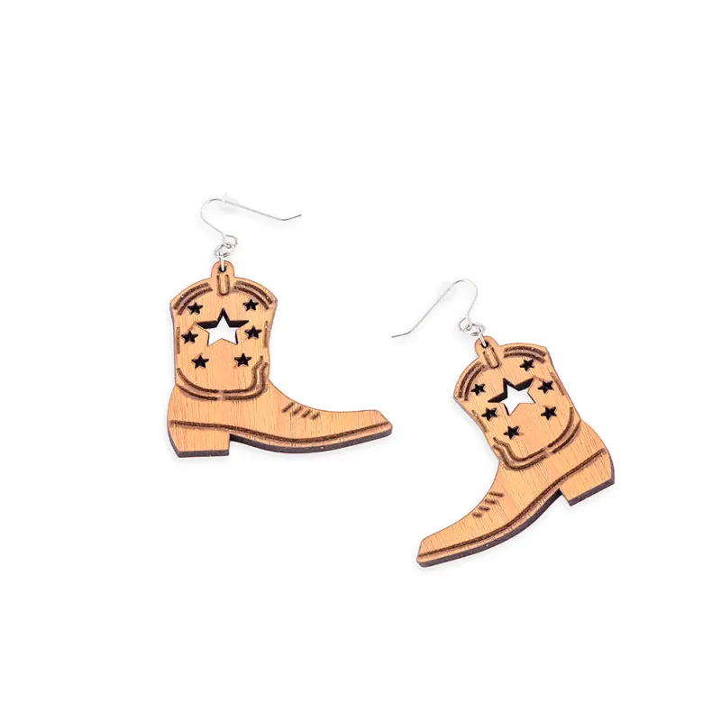 Skoot-a-boot Earrings In Brown sold by Myra Bag